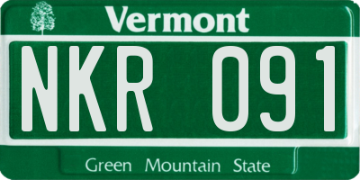 VT license plate NKR091