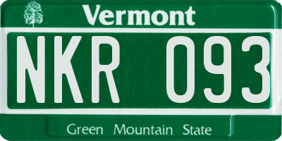VT license plate NKR093
