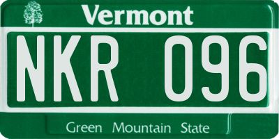VT license plate NKR096