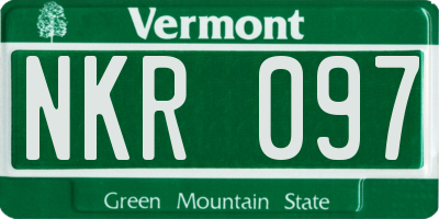 VT license plate NKR097