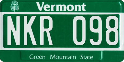 VT license plate NKR098