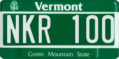VT license plate NKR100