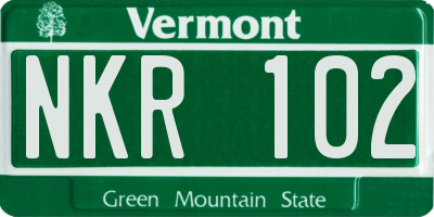 VT license plate NKR102