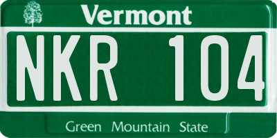 VT license plate NKR104