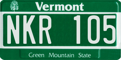 VT license plate NKR105