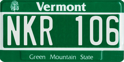 VT license plate NKR106