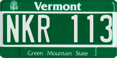 VT license plate NKR113