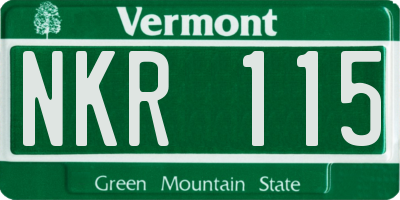 VT license plate NKR115