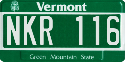 VT license plate NKR116