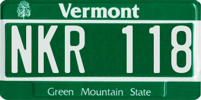 VT license plate NKR118