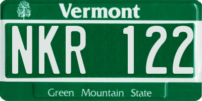 VT license plate NKR122