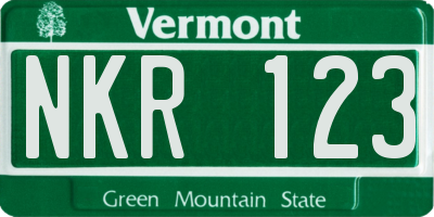 VT license plate NKR123