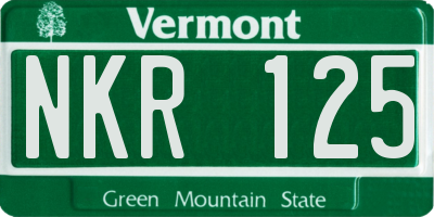 VT license plate NKR125