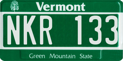 VT license plate NKR133