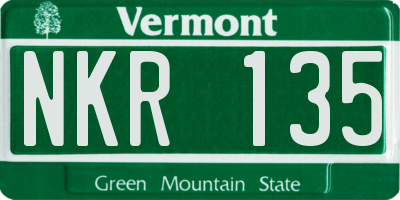 VT license plate NKR135