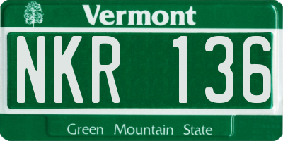 VT license plate NKR136