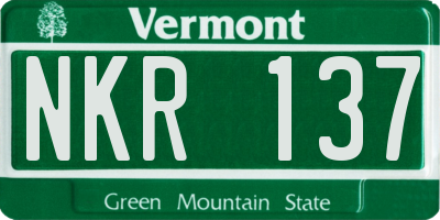 VT license plate NKR137