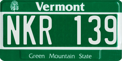 VT license plate NKR139