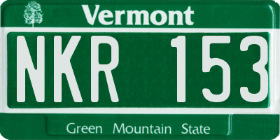 VT license plate NKR153
