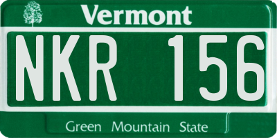 VT license plate NKR156