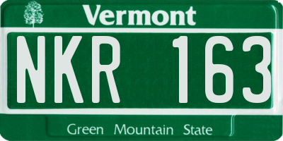 VT license plate NKR163