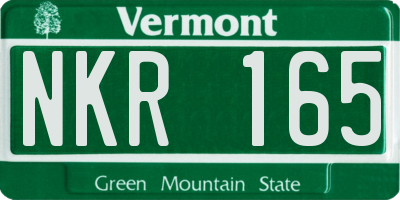 VT license plate NKR165