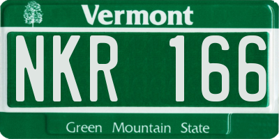 VT license plate NKR166