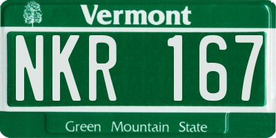 VT license plate NKR167
