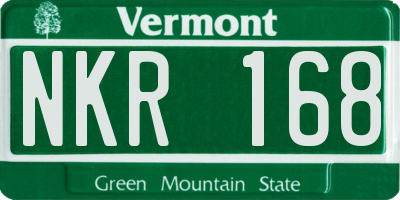 VT license plate NKR168