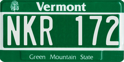 VT license plate NKR172