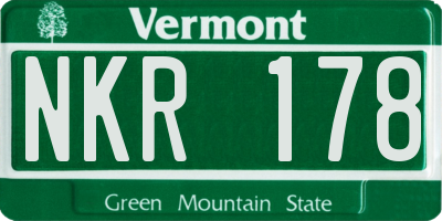 VT license plate NKR178