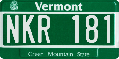 VT license plate NKR181
