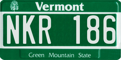 VT license plate NKR186
