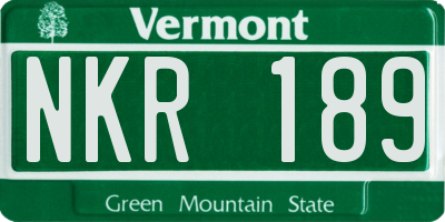 VT license plate NKR189