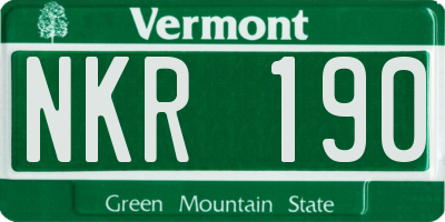VT license plate NKR190