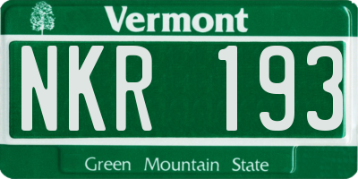 VT license plate NKR193