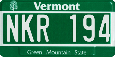 VT license plate NKR194