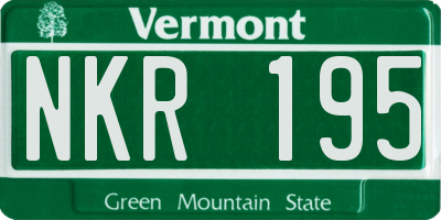 VT license plate NKR195