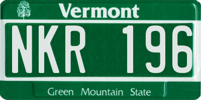 VT license plate NKR196