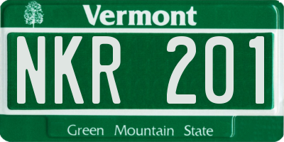 VT license plate NKR201