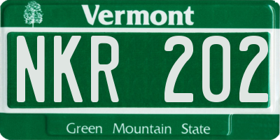 VT license plate NKR202