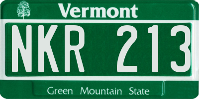 VT license plate NKR213