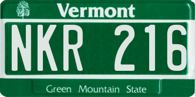 VT license plate NKR216