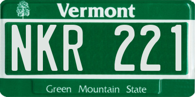 VT license plate NKR221