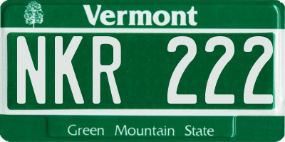 VT license plate NKR222
