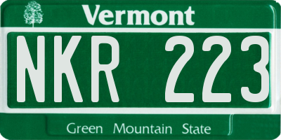 VT license plate NKR223