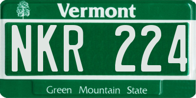 VT license plate NKR224