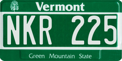 VT license plate NKR225
