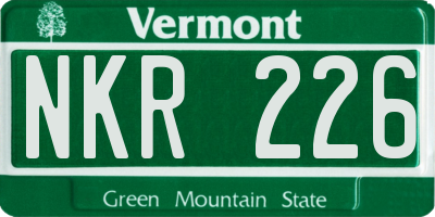 VT license plate NKR226