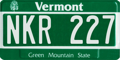 VT license plate NKR227